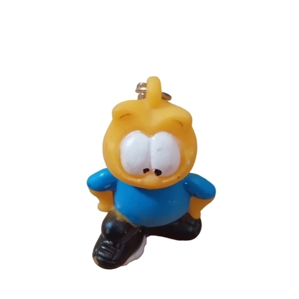 Vintage Gao Nanbei Garfield Fat Cat Tiny Keychain Squishy  Soccer‎ Outfit 1.75"